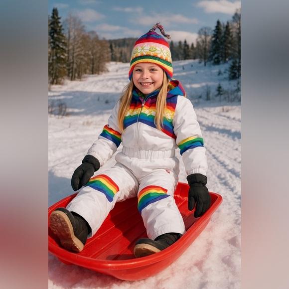 Gap Rainbow Striped Beanie Winter Hat Youth M 7-8 - Picture 4 of 4